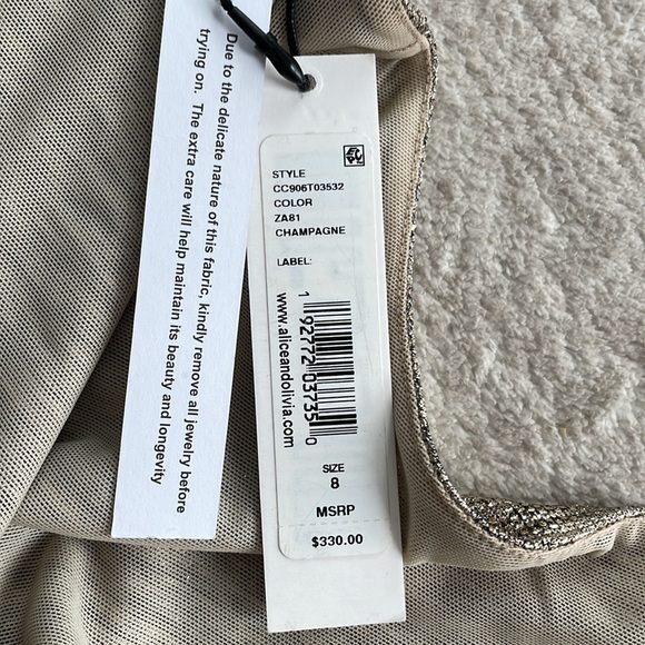 Alice + Olivia Delora Metallic Mini Bodycon Dress - Picture 11 of 14